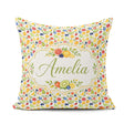 Custom Name Hand Drawn Mixed Fruit Illustration Seamless Pattern Square Filled Cushion Throw Pillow Sofa Bed Home Decor Zip Washable UK Made