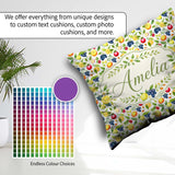 Custom Name Watercolor Citrus and Berry Botanical Pattern Lovely Square Filled Cushion Throw Pillow Sofa Bed Home Decor Zip Washable UK Made