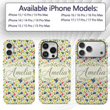Watercolor Citrus and Berry Botanical Seamless Custom Name Protective Phone Case Mobile Cover Durable Everyday Smartphone Shock Resistant