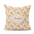 Custom Name Fresh Apple Pear and Cherry Seamless Pattern Lovely Square Filled Cushion Throw Pillow Sofa Bed Home Decor Zip Washable UK Made