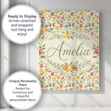 Personalised Name Fresh Citrus Kiwi and Custom  Modern Room Accent Elegant Feature Canvas Wall Art Print Decor Picture Ready to Hang