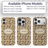Classic Vintage Grapes Pear and Apple Botanical Custom Name Protective Phone Case Mobile Cover Durable Everyday Smartphone Shock Resistant