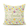 Custom Name Soft Watercolor Pear and Botanical Seamless Pattern Square Filled Cushion Throw Pillow Sofa Bed Home Decor Zip Washable UK Made