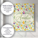Personalised Name Soft Watercolor Pear and Custom  Unique Gift Idea Elegant Feature Canvas Wall Art Print Decor Picture Ready to Hang