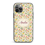 Vintage Style Orchard Fruits and Printed Design Custom Name Protective Phone Case Mobile Cover Durable Everyday Smartphone Shock Resistant
