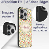 Vintage Style Orchard Fruits and Printed Design Custom Name Protective Phone Case Mobile Cover Durable Everyday Smartphone Shock Resistant