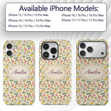 Vintage Style Orchard Fruits and Printed Design Custom Name Protective Phone Case Mobile Cover Durable Everyday Smartphone Shock Resistant