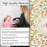 Vintage Style Orchard Fruits and Blossoms Seamless Pattern Lovely  Personalised Custom Name Super Soft Fleece Blanket Bed Sofa Throw