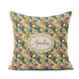 Custom Name Rich Detailed Grapes Citrus and Mixed Fruit Abundant Square Filled Cushion Throw Pillow Sofa Bed Home Decor Zip Washable UK Made