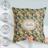 Custom Name Rich Detailed Grapes Citrus and Mixed Fruit Abundant Square Filled Cushion Throw Pillow Sofa Bed Home Decor Zip Washable UK Made