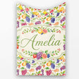 Fresh Watercolor Grapes Pear and Citrus Mix Seamless Pattern Lovely  Personalised Custom Name Super Soft Fleece Blanket Bed Sofa Throw