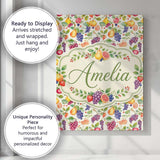 Personalised Name Fresh Watercolor Grapes Custom  Unique Gift Idea Elegant Feature Canvas Wall Art Print Decor Picture Ready to Hang