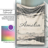 Layered Stone Strata Black Cream Abstract Texture Pattern Lovely  Personalised Custom Name Super Soft Fleece Blanket Bed Sofa Throw
