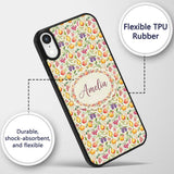 Light Pastel Watercolor Mixed Fruit and Leaves Custom Name Protective Phone Case Mobile Cover Durable Everyday Smartphone Shock Resistant