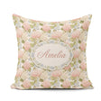 Custom Name Soft Pink Cream Hydrangea Botanical Seamless Pattern Square Filled Cushion Throw Pillow Sofa Bed Home Decor Zip Washable UK Made
