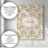 Personalised Name Soft Pink and Cream Custom Modern Room Accent Creative Decorator Style Canvas Wall Art Print Decor Picture Ready to Hang