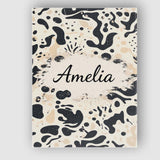 Personalised Name Abstract Organic Blobs Black Beige Modern Artistic Custom  Home Canvas Wall Art Print Decor Picture Ready to Hang