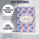 Personalised Name Bold Pink and Blue Custom Premium Decorative Design Modern Room Accent Canvas Wall Art Print Decor Picture Ready to Hang