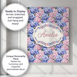 Personalised Name Bold Pink and Blue Custom Premium Decorative Design Modern Room Accent Canvas Wall Art Print Decor Picture Ready to Hang