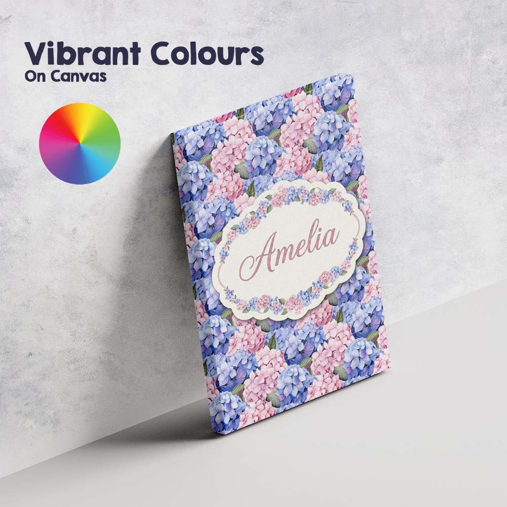 Personalised Name Bold Pink and Blue Custom Premium Decorative Design Modern Room Accent Canvas Wall Art Print Decor Picture Ready to Hang