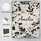 Personalised Name Abstract Organic Blobs Black Beige Modern Artistic Custom  Home Canvas Wall Art Print Decor Picture Ready to Hang