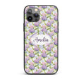 Soft Pastel Purple Pink Hydrangea Floral Seamless Custom Name Protective Phone Case Mobile Cover Durable Everyday Smartphone Shock Resistant