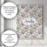 Personalised Name Soft Pastel Purple Pink Custom  Unique Gift Idea Elegant Feature Canvas Wall Art Print Decor Picture Ready to Hang