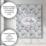 Personalised Name Pastel Blue and Pink Custom  Modern Room Accent Elegant Feature Canvas Wall Art Print Decor Picture Ready to Hang