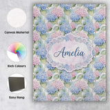Personalised Name Pastel Blue and Pink Custom  Modern Room Accent Elegant Feature Canvas Wall Art Print Decor Picture Ready to Hang