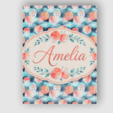 Personalised Name Abstract Coral and Teal Custom  Unique Gift Idea Elegant Feature Canvas Wall Art Print Decor Picture Ready to Hang