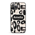 Soft Rounded Shapes Black Grey Minimal Abstract Custom Name Protective Phone Case Mobile Cover Durable Everyday Smartphone Shock Resistant