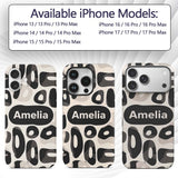 Soft Rounded Shapes Black Grey Minimal Abstract Custom Name Protective Phone Case Mobile Cover Durable Everyday Smartphone Shock Resistant
