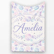 Soft Pastel Galaxy Circles and Stars Seamless Pattern Lovely  Personalised Custom Name Super Soft Fleece Blanket Bed Sofa Throw