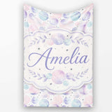 Soft Pastel Galaxy Circles and Stars Seamless Pattern Lovely  Personalised Custom Name Super Soft Fleece Blanket Bed Sofa Throw