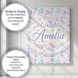Personalised Name Soft Pastel Galaxy Custom Premium Decorative Design Modern Room Accent Canvas Wall Art Print Decor Picture Ready to Hang