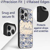 Layered Clouds and Moon Dreamscape Printed Design Custom Name Protective Phone Case Mobile Cover Durable Everyday Smartphone Shock Resistant