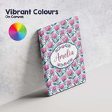 Personalised Name Bright Pink Protea Custom Premium Decorative Design Modern Room Accent Canvas Wall Art Print Decor Picture Ready to Hang