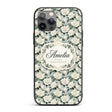 Classic Cream Rose Bouquet Soft Sage Background Custom Name Protective Phone Case Mobile Cover Durable Everyday Smartphone Shock Resistant
