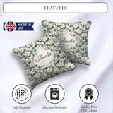 Custom Name Classic Cream Rose Bouquet Soft Background Seamless Square Filled Cushion Throw Pillow Sofa Bed Home Decor Zip Washable UK Made