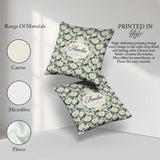 Custom Name Classic Cream Rose Bouquet Soft Background Seamless Square Filled Cushion Throw Pillow Sofa Bed Home Decor Zip Washable UK Made