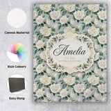Personalised Name Classic Cream Rose Custom Premium Decorative Design Modern Room Accent Canvas Wall Art Print Decor Picture Ready to Hang