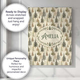 Personalised Name Autumn Pine Forest Soft Custom  Unique Gift Idea Elegant Feature Canvas Wall Art Print Decor Picture Ready to Hang