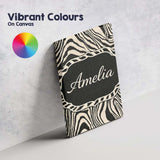 Personalised Name Layered Contour Waves Black Cream Topographic Custom  Statement Canvas Wall Art Print Decor Picture Ready to Hang