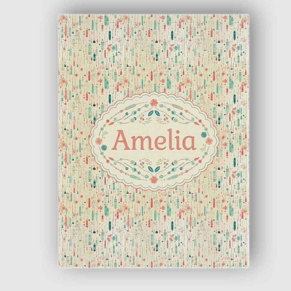 Personalised Name Delicate Hanging Ornaments Custom Bespoke  Contemporary Display Canvas Wall Art Print Decor Picture Ready to Hang