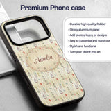 Elegant Birdcage Floral Hanging Stripes Seamless Custom Name Protective Phone Case Mobile Cover Durable Everyday Smartphone Shock Resistant
