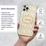 Elegant Birdcage Floral Hanging Stripes Seamless Custom Name Protective Phone Case Mobile Cover Durable Everyday Smartphone Shock Resistant