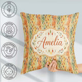 Custom Name Warm Abstract Watercolor Raindrop Gradient Seamless Square Filled Cushion Throw Pillow Sofa Bed Home Decor Zip Washable UK Made