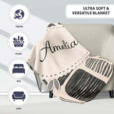 Mixed Stripe Blocks Black Grey Textured Patch Pattern Lovely  Personalised Custom Name Super Soft Fleece Blanket Bed Sofa Throw