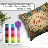 Custom Name Rustic Hanging Metal Bells Distressed Paint Seamless Square Filled Cushion Throw Pillow Sofa Bed Home Decor Zip Washable UK Made