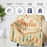 Vintage Hanging Birdcages and Floral Elements Seamless Pattern  Personalised Custom Name Super Soft Fleece Blanket Bed Sofa Throw